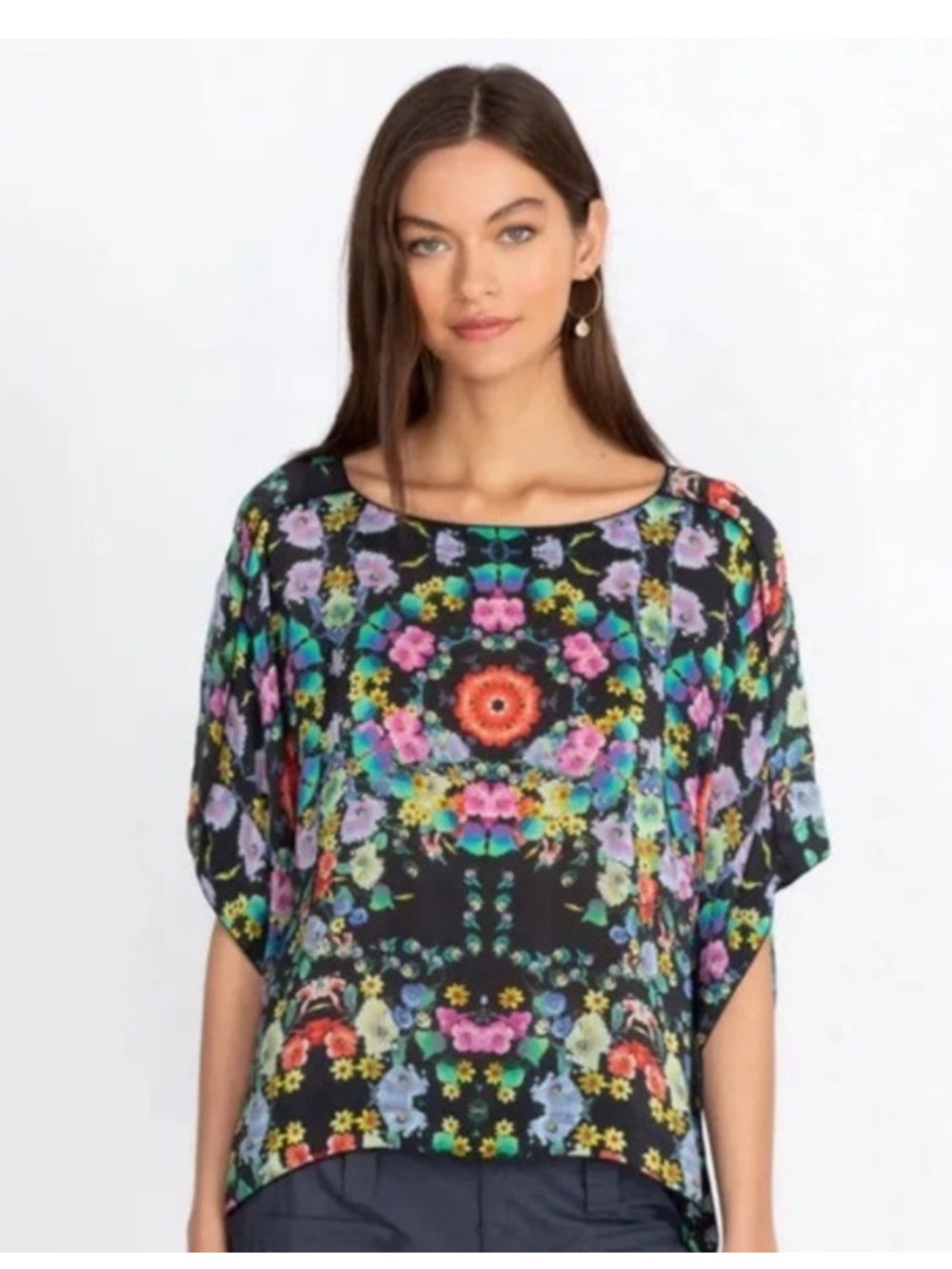 Johnny Was Ella Flower Verity Poncho Top